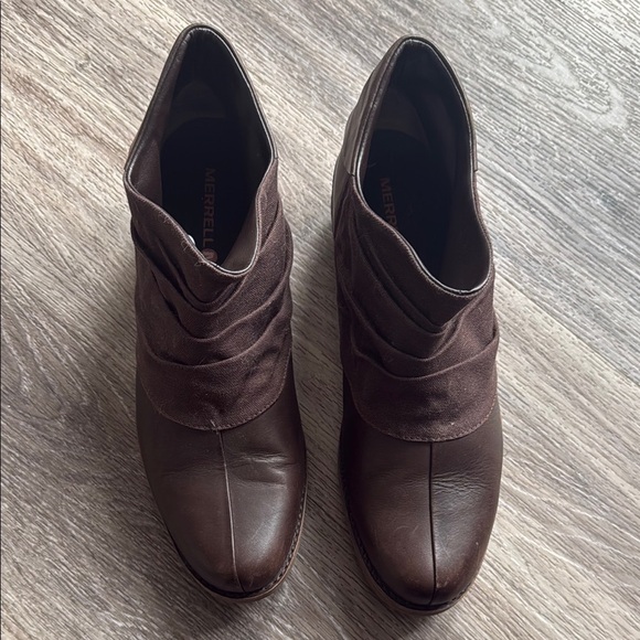 La Mer Women's Brown Leather Ankle Boots Casual Booties Size 9 - Picture 3 of 9